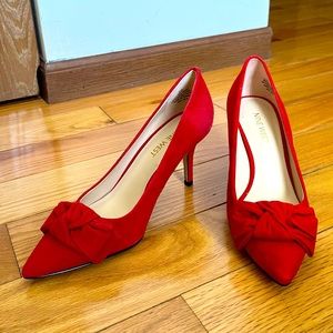 Nine West Red Suede Pumps Size 5